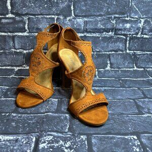 Leather Square Heel Sandal